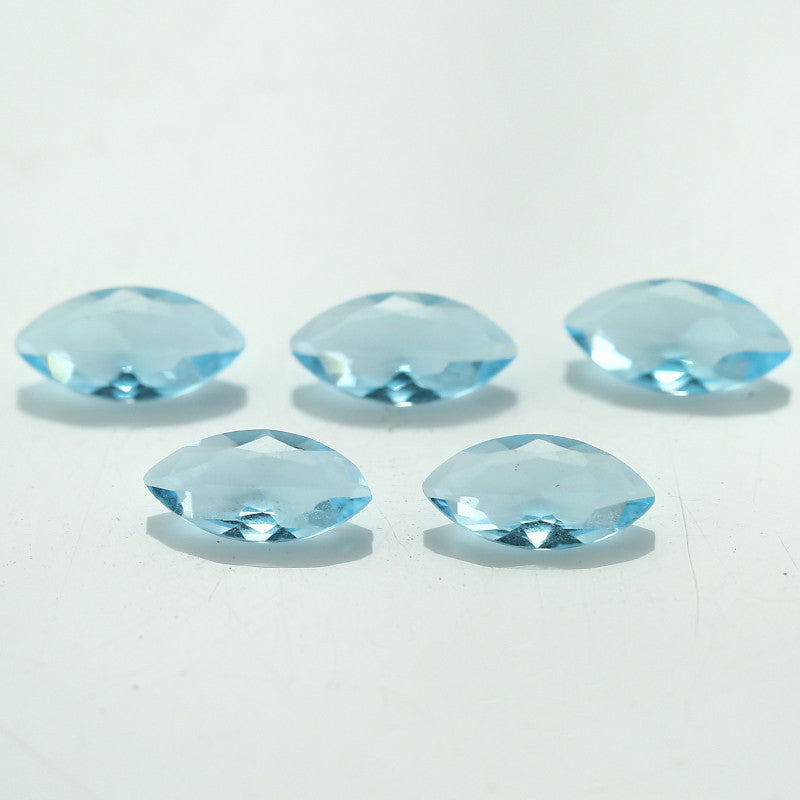 Size 3x6~8x16mm Marquise Cut Light Sea Blue Glass Stone Loose Synthetic Gemstone for Jewelry