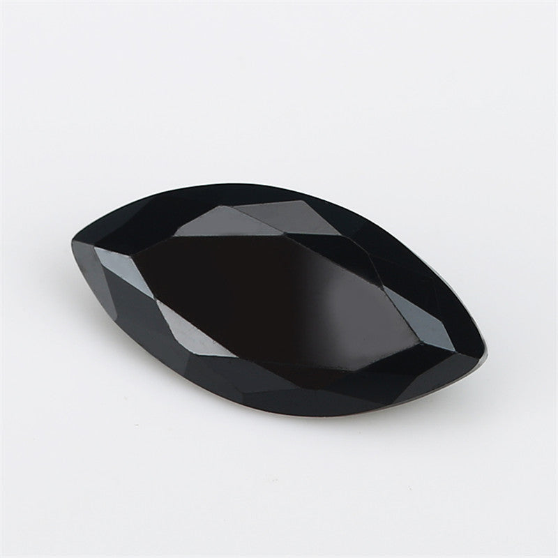 Size 3x6~8x16mm Marquise Cut Black Glass Stone Loose Synthetic Gemstone for Jewelry