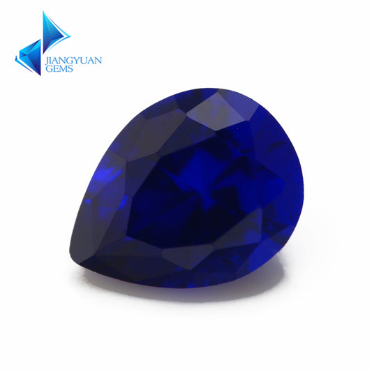 Size 3x5~10x12mm Pear Cut 112# Color Blue Stone Loose Spinel Synthetic Gemstone for Jewelry