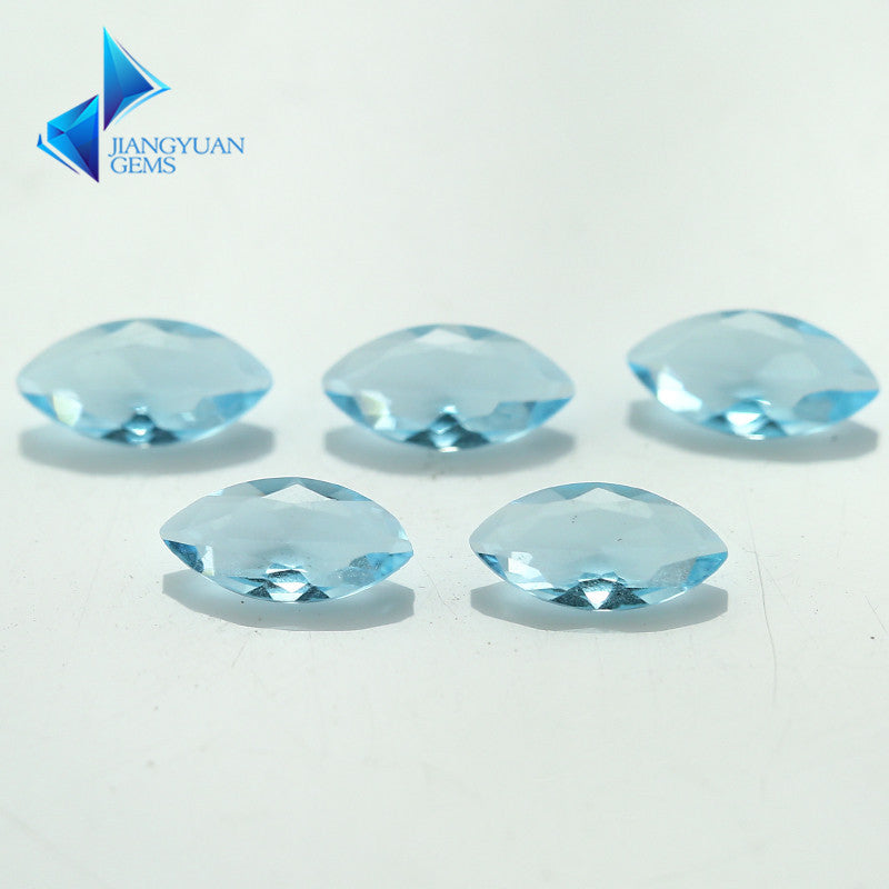 Size 3x6~8x16mm Marquise Cut Light Sea Blue Glass Stone Loose Synthetic Gemstone for Jewelry