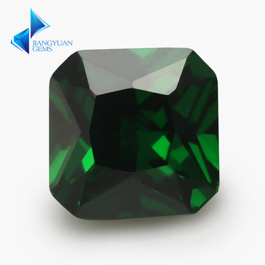 Size 3x3-10x10mm 5A Square Octangle Cut Green CZ Stone Loose Cubic Zirconia Synthetic Gemstone for Jewelry