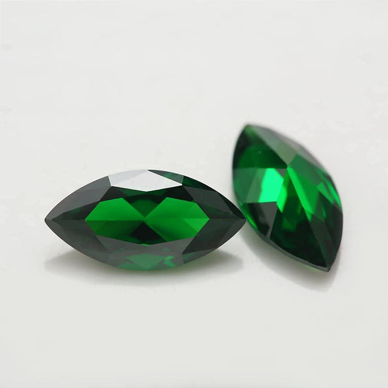 Size 2x4~8x16mm 5A Marquise Cut Green CZ Stone Loose Cubic Zirconia Synthetic Gemstone for Jewelry