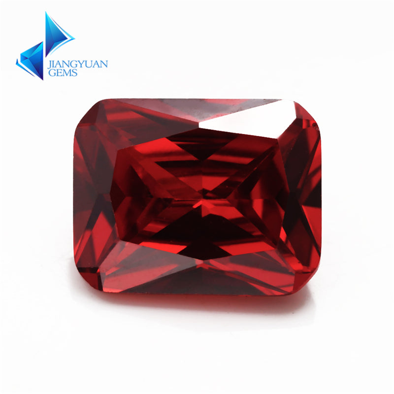 50pcs 4x6~10x12mm 5A Octangle Cut Cut Garnet Color CZ Stone Loose Cubic Zirconia Synthetic Gemstone for Jewelry