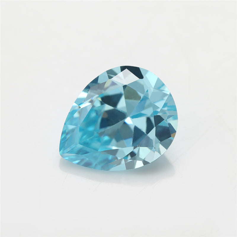 Size 3x5~10x12mm 5A Pear Cut Sea Blue CZ Stone Loose Cubic Zirconia Synthetic Gemstone for Jewelry