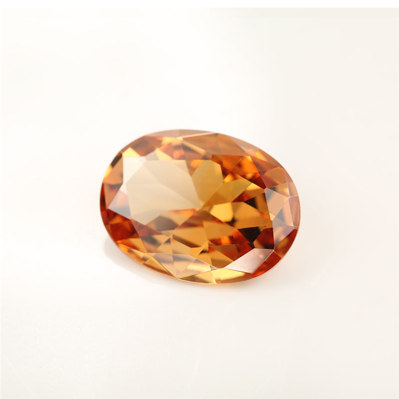 Size 2x3~13x18mm 5A Oval Cut Champagne CZ Stone Loose Cubic Zirconia Synthetic Gemstone for Jewelry