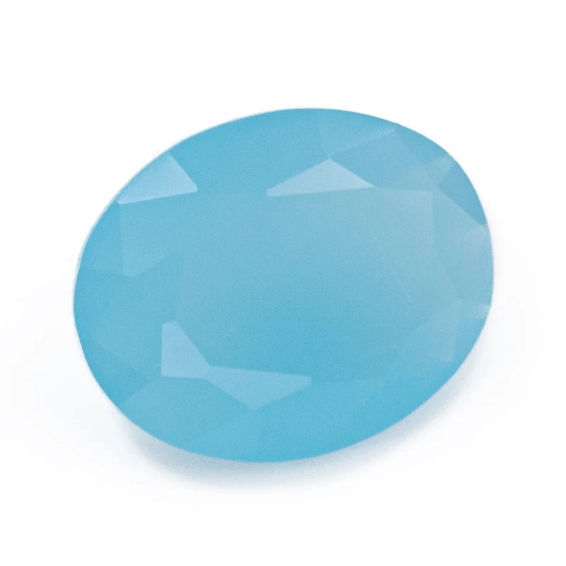 Size 3x5~10x12mm Oval Cut AQ17 Sea Blue Glass Stone Loose Synthetic Gemstone for Jewelry