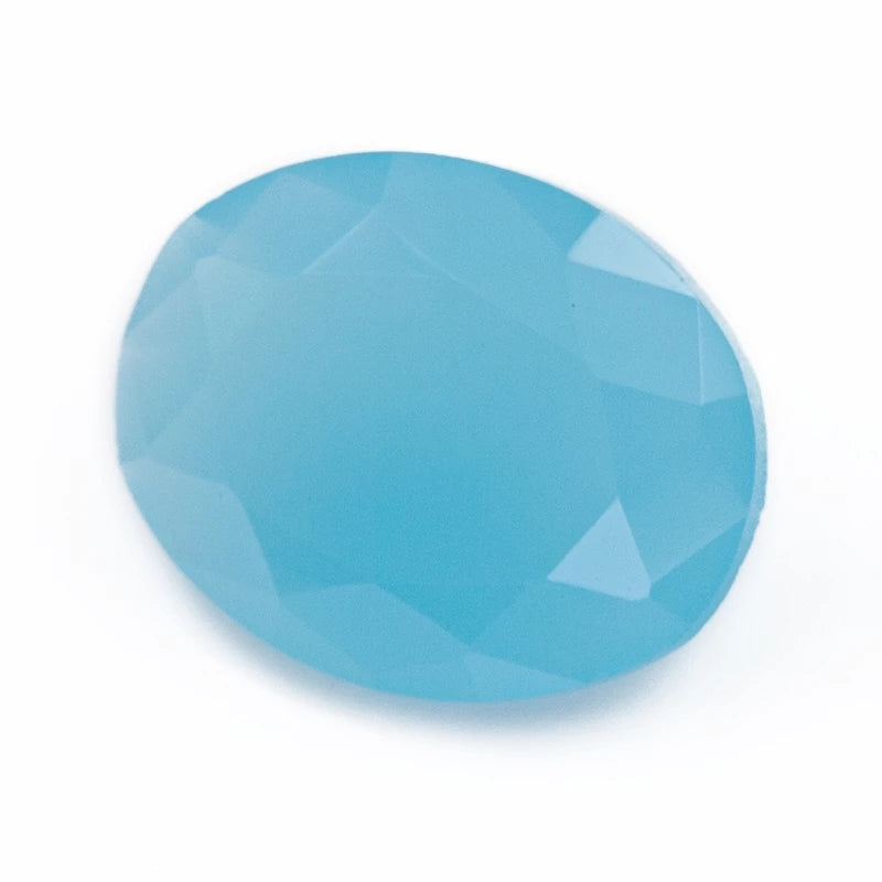 Size 3x5~10x12mm Oval Cut AQ17 Sea Blue Glass Stone Loose Synthetic Gemstone for Jewelry