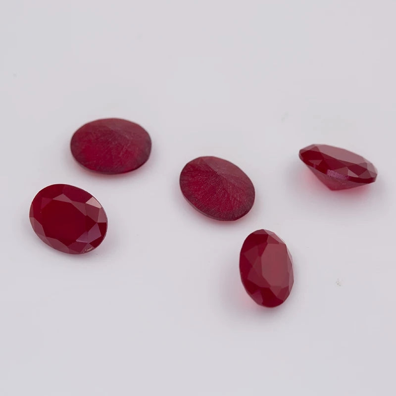 Size 3x5~10x12mm Oval Cut AQ26 Red Glass Stone Loose Synthetic Gemstone for Jewelry