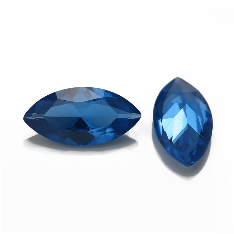 Size 3x6~8x16mm Marquise Cut 109# Color Blue Stone Loose Spinel Synthetic Gemstone for Jewelry