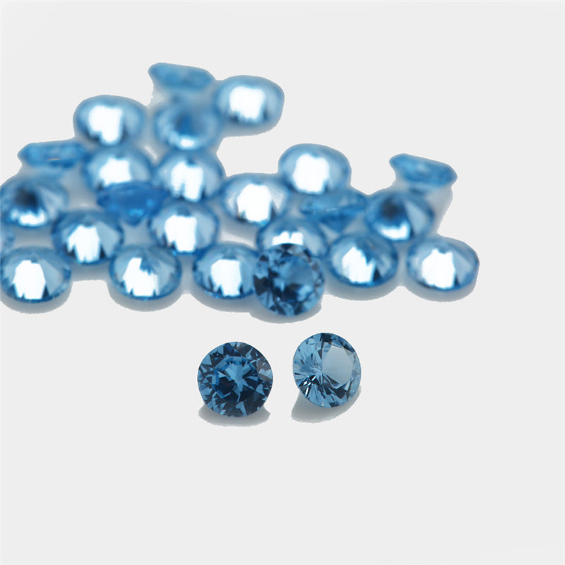 Size 1.0~3.0mm Round Cut 120# Color Blue Stone Loose Spinel Synthetic Gemstone for Jewelry