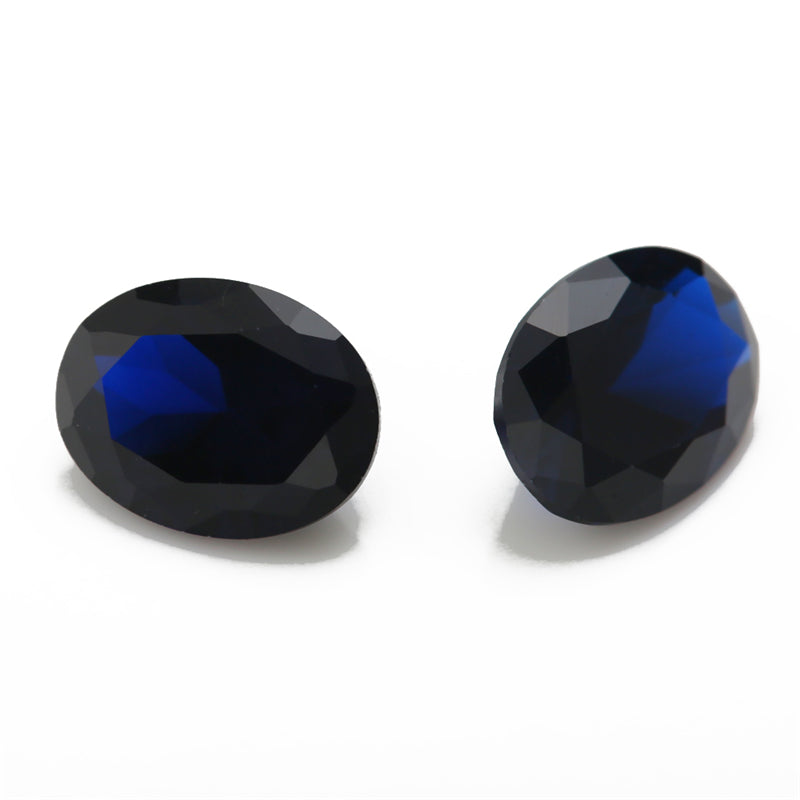 Size 3x5~10x12mm Oval Cut 114# Color Blue Stone Loose Spinel Synthetic Gemstone for Jewelry