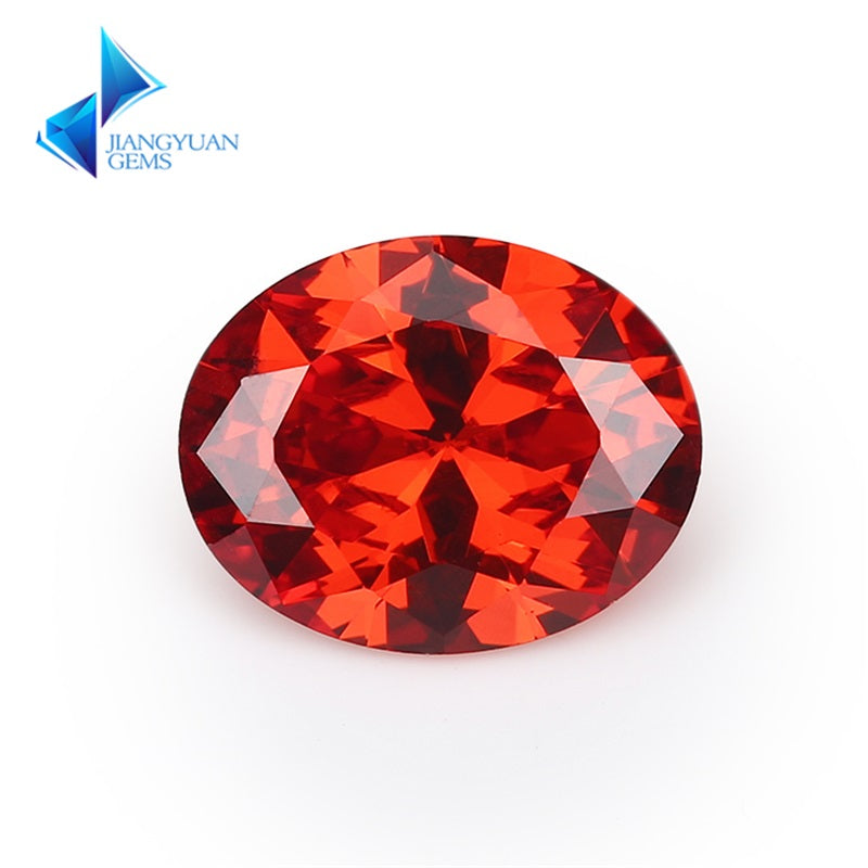 Size 2x3~13x18mm 5A Oval Cut Orange CZ Stone Loose Cubic Zirconia Synthetic Gemstone for Jewelry