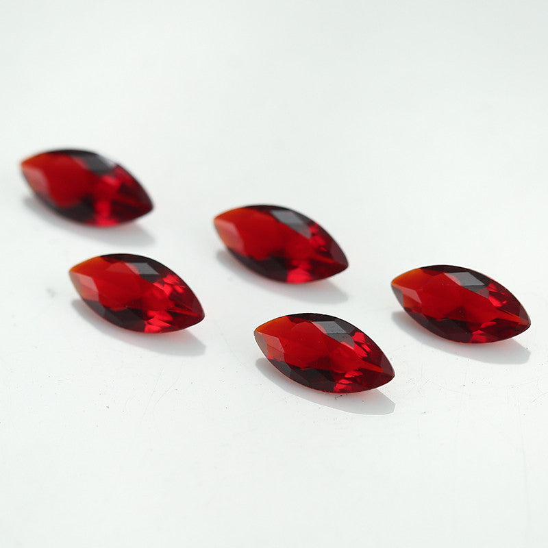 Size 3x6~8x16mm Marquise Cut Garnet Color Glass Stone Loose Synthetic Gemstone for Jewelry