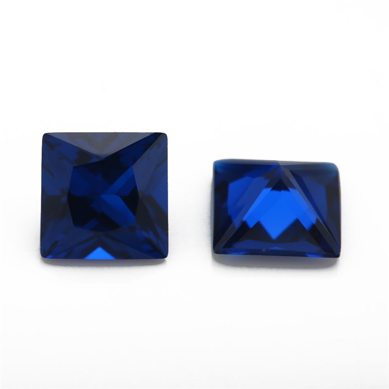 Size 3x3~10x10mm Square Princess Cut 113# Color Blue Stone Loose Spinel Synthetic Gemstone for Jewelry