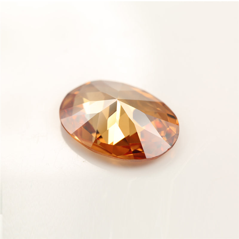 Size 2x3~13x18mm 5A Oval Cut Champagne CZ Stone Loose Cubic Zirconia Synthetic Gemstone for Jewelry