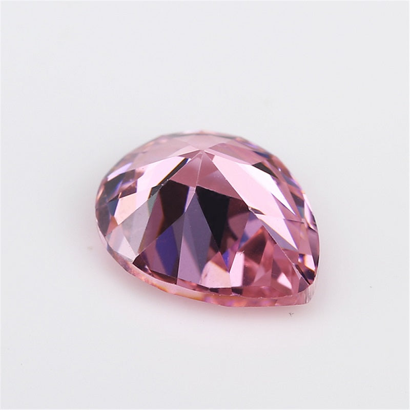 50pcs 2x3~10x12mm 5A Pear Cut Pink CZ Stone Loose Cubic Zirconia Synthetic Gemstone for Jewelry