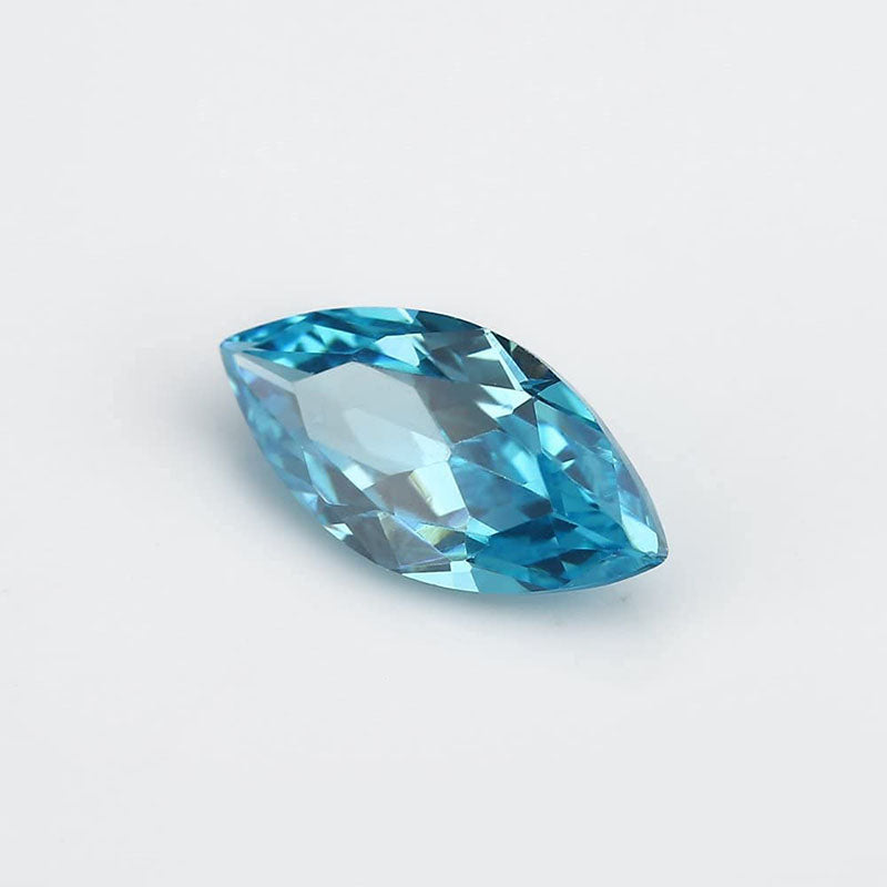 Size 2x4~8x16mm 5A Marquise Cut Sea Blue CZ Stone Loose Cubic Zirconia Synthetic Gemstone for Jewelry