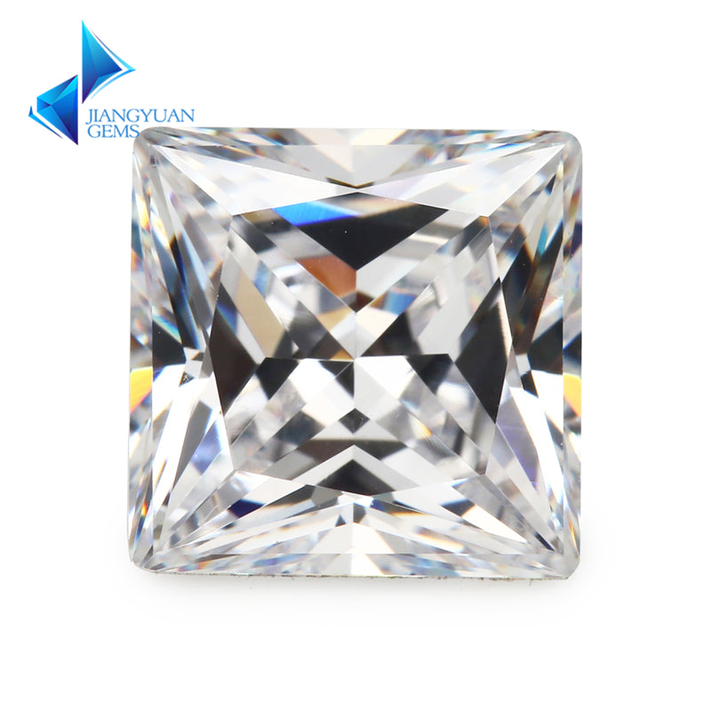 Size 1.5x1.5-12x12mm 5A Square Princess Cut White CZ Stone Loose Cubic Zirconia Synthetic Gemstone for Jewelry Making