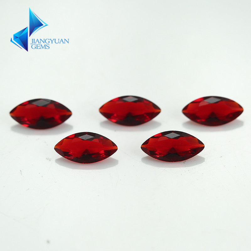 Size 3x6~8x16mm Marquise Cut Garnet Color Glass Stone Loose Synthetic Gemstone for Jewelry