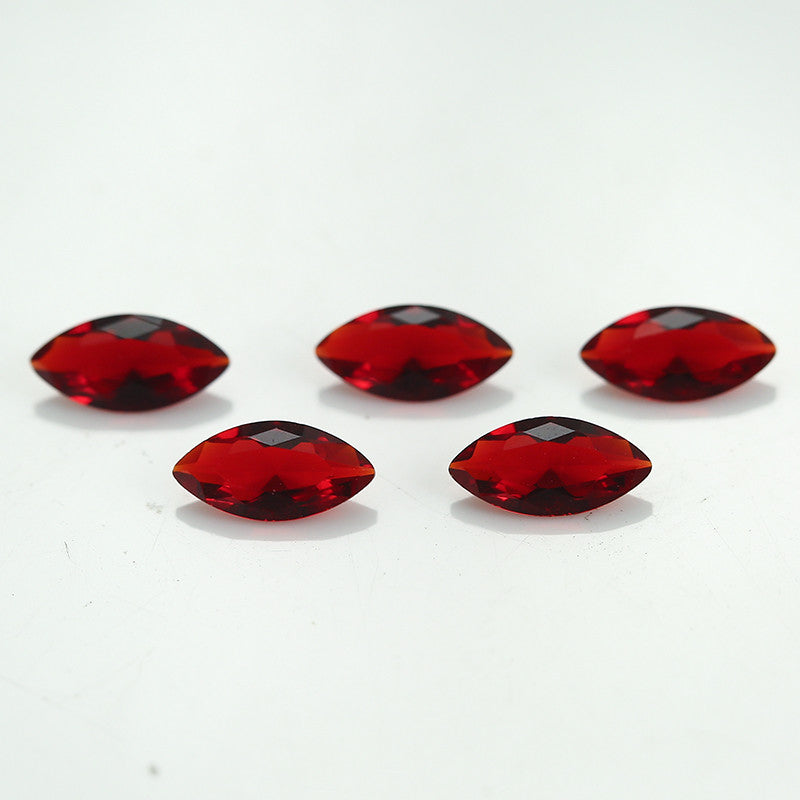 Size 3x6~8x16mm Marquise Cut Garnet Color Glass Stone Loose Synthetic Gemstone for Jewelry