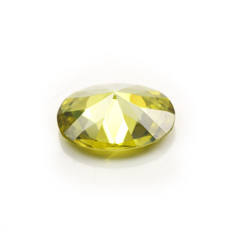 Size 2x3~13x18mm 5A Oval Cut Olive Yellow CZ Stone Loose Cubic Zirconia Synthetic Gemstone for Jewelry