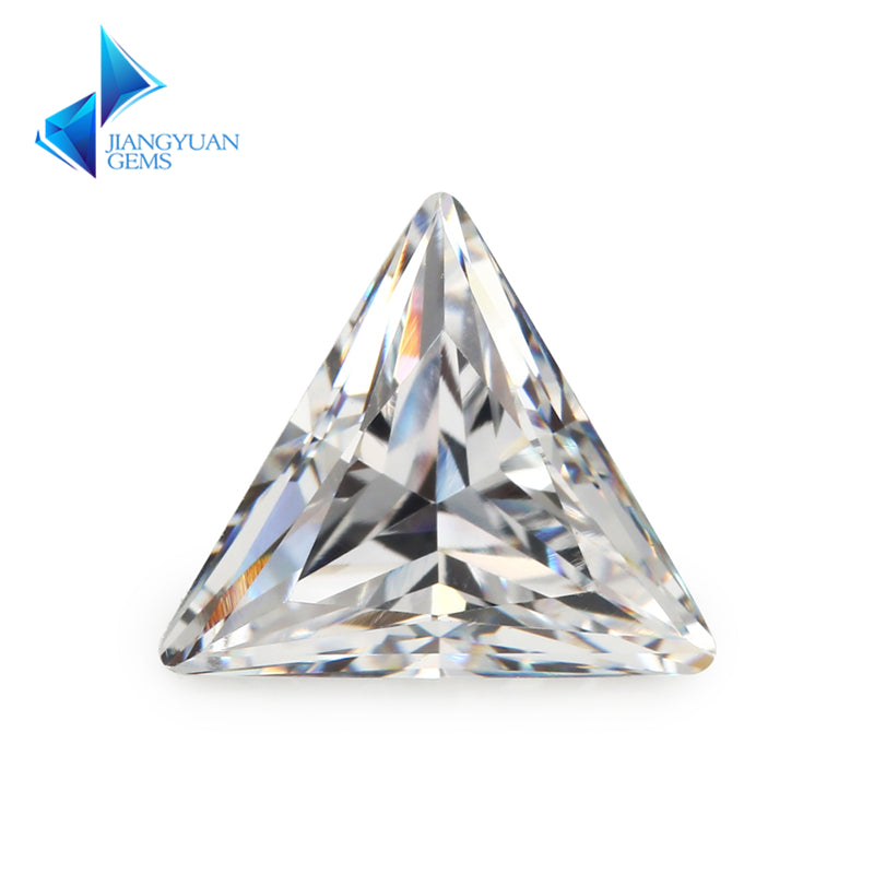 50pcs 3x3~10x10mm 5A Triangle Cut White CZ Stone Loose Cubic Zirconia Synthetic Gemstone for Jewelry