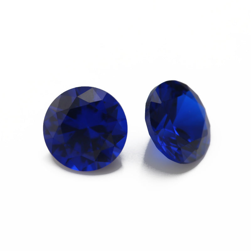 Size 3.5~10.0mm Round Cut 112# Color Blue Stone Loose Spinel Synthetic Gemstone for Jewelry