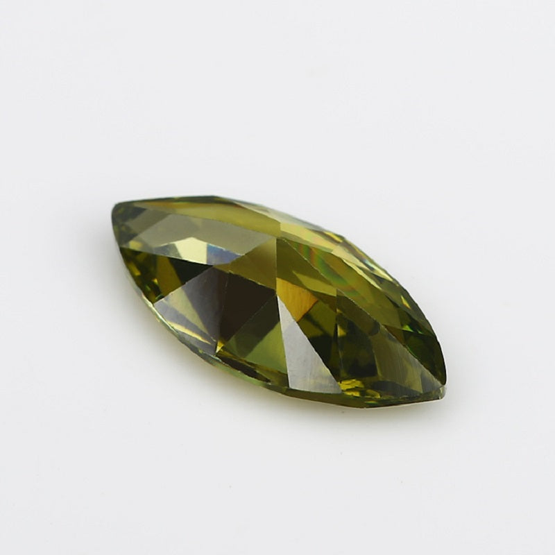Size 1.5x3~10x20mm 5A Marquise Cut Olive Green CZ Stone Loose Cubic Zirconia Synthetic Gemstone for Jewelry
