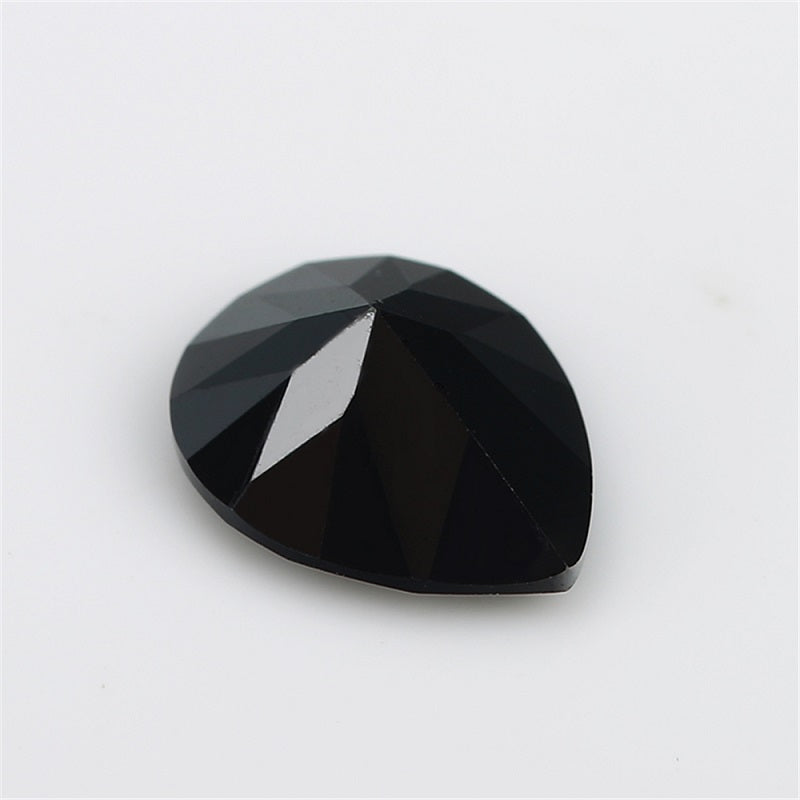 50pcs 2x3-10x12mm 5A Pear Cut Black CZ Stone Loose Cubic Zirconia Synthetic Gemstone for Jewelry