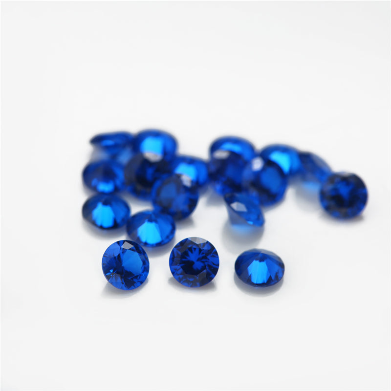 Size 1.0~3.0mm Round Cut 113# Color Blue Stone Loose Spinel Synthetic Gemstone for Jewelry