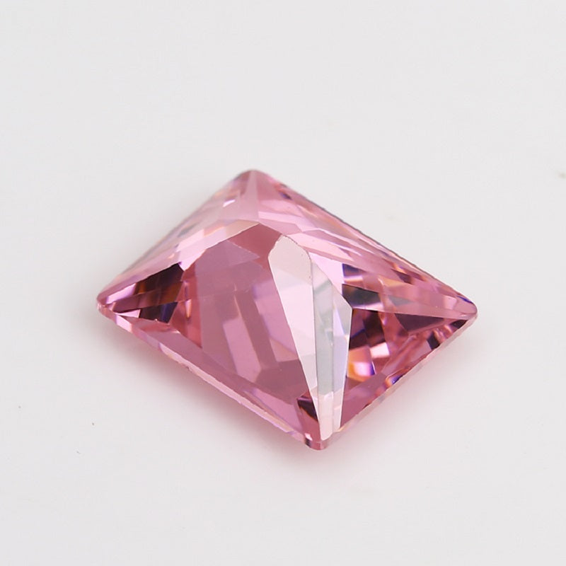 50pcs 3x5~10x12mm 5A Rectangle Cut Pink CZ Stone Loose Cubic Zirconia Synthetic Gemstone for Jewelry