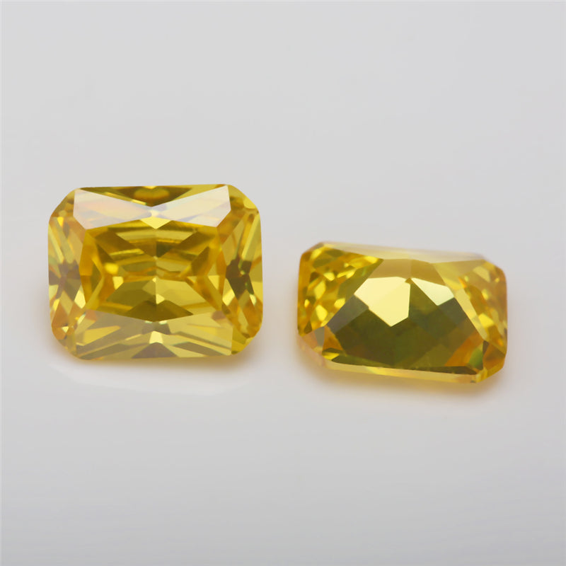 50pcs 4x6~10x12mm 5A Octangle Cut Golden Yellow CZ Stone Loose Cubic Zirconia Synthetic Gemstone for Jewelry