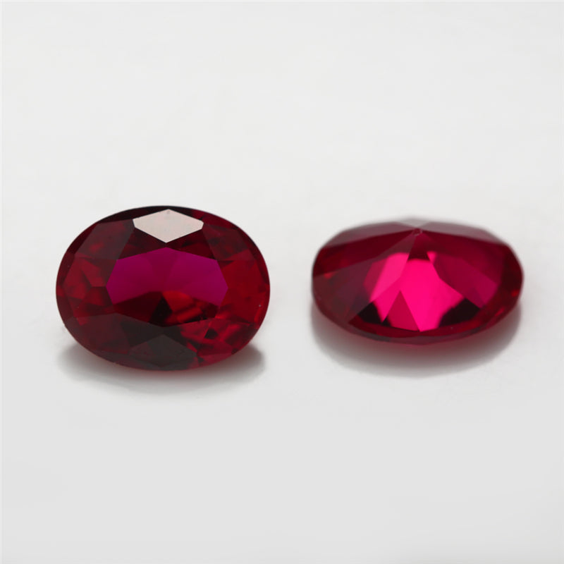 Size 3x5~13x18mm Oval Cut 8# Red Stone Loose Corundum Synthetic Gemstone for Jewelry