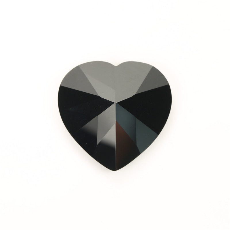 Size 3x3~10x10mm Heart Cut Black Glass Stone Loose Synthetic Gemstone for Jewelry