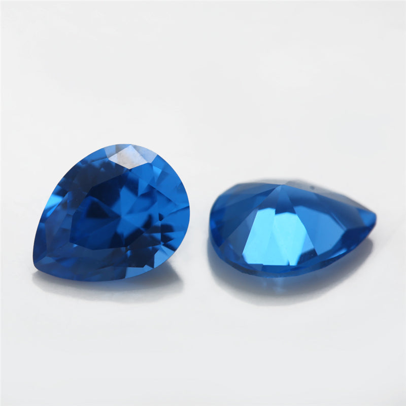 Size 3x5~10x12mm Pear Cut 109# Color Blue Stone Loose Spinel Synthetic Gemstone for Jewelry