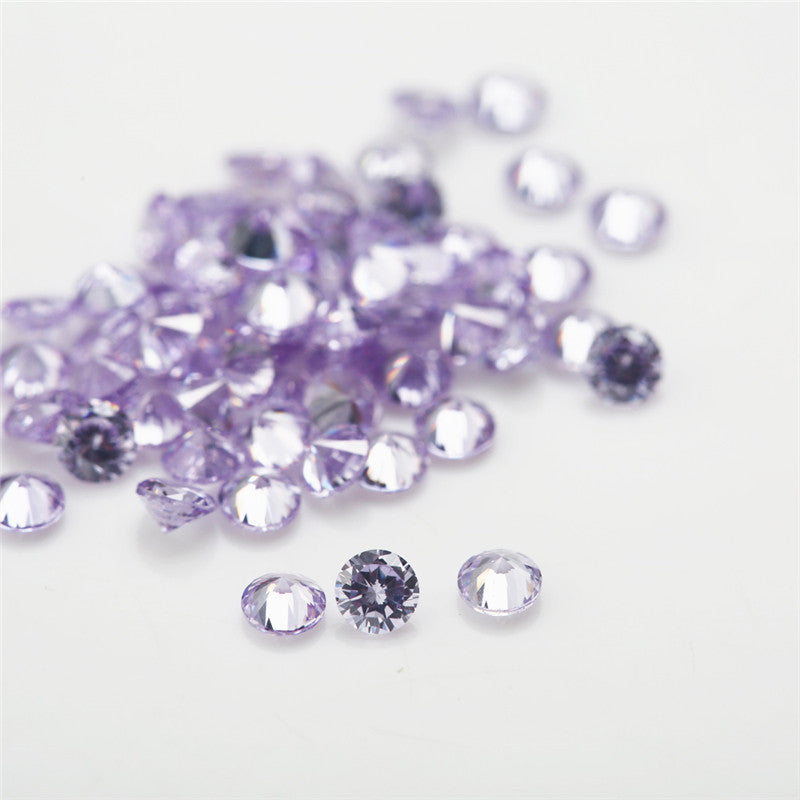 Size 0.8-12.0mm 5A Round Cut Lavender Color CZ Stone Loose Cubic Zirconia Synthetic Gemstone for Jewelry