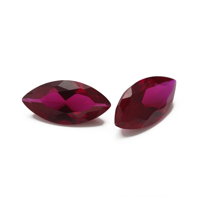 Size 3x6~9x18mm Marquise Cut 8# Red Stone Loose Corundum Synthetic Gemstone for Jewelry