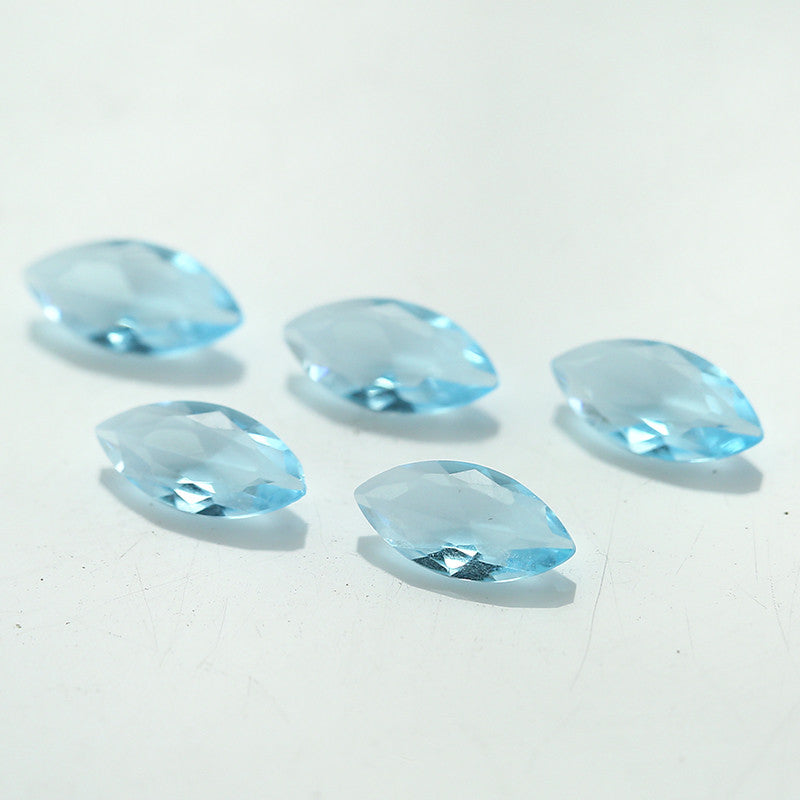 Size 3x6~8x16mm Marquise Cut Light Sea Blue Glass Stone Loose Synthetic Gemstone for Jewelry