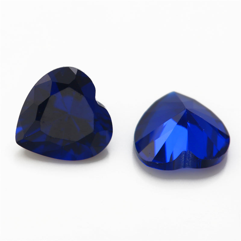 Size 3x3~10x10mm Heart Cut 112# Color Blue Stone Loose Spinel Synthetic Gemstone for Jewelry