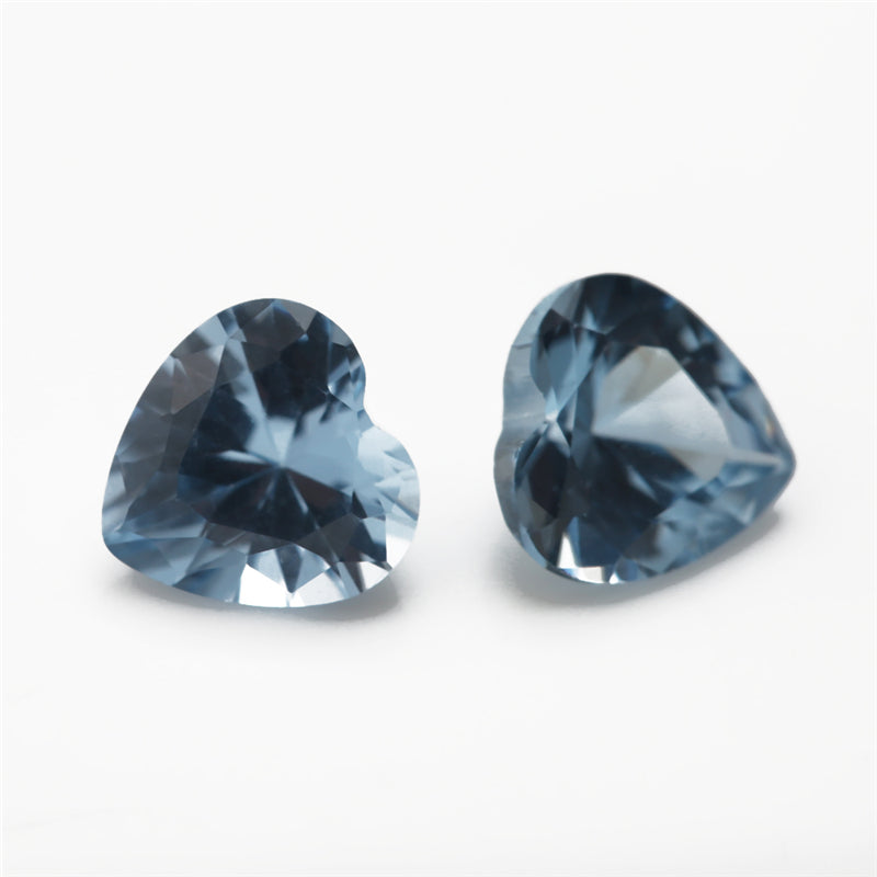 Size 3x3~10x10mm Heart Cut 106# Color Blue Stone Loose Spinel Synthetic Gemstone for Jewelry