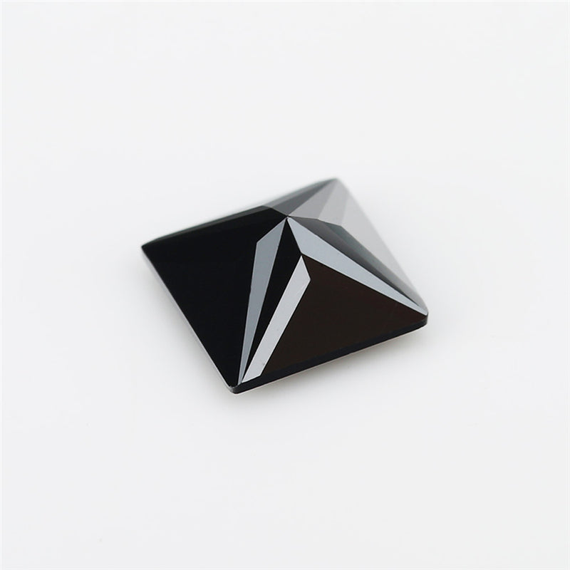 Size 3x3~10x10mm Square Princess Cut Black Glass Stone Loose Synthetic Gemstone for Jewelry