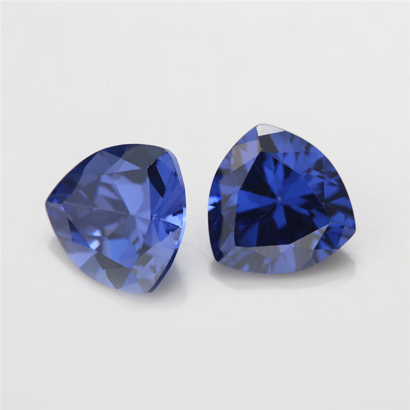 Size 3x3-10x10mm 5A Trillion Cut Tanzanite Color CZ Stone Loose Cubic Zirconia Synthetic Gemstone for Jewelry