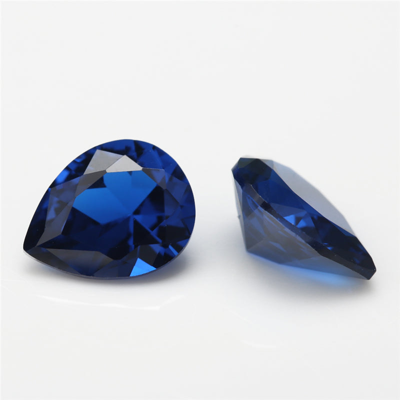 Size 3x5~10x12mm Pear Cut 113# Color Blue Stone Loose Spinel Synthetic Gemstone for Jewelry