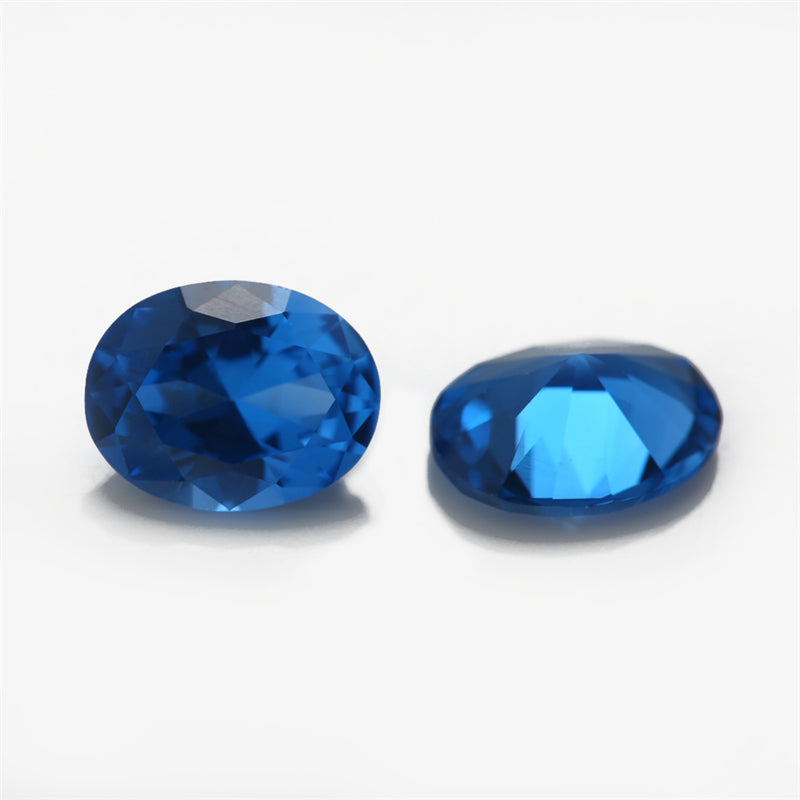 Size 3x5~10x12mm Oval Cut 109# Color Blue Stone Loose Spinel Synthetic Gemstone for Jewelry