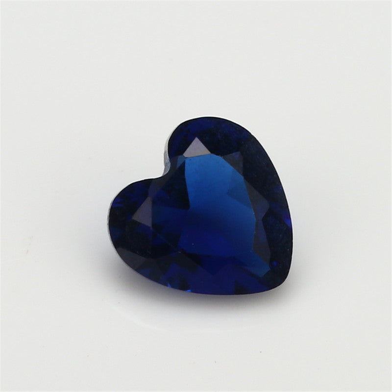 Size 3x3~10x10mm Heart Cut Blue Glass Stone Loose Synthetic Gemstone for Jewelry