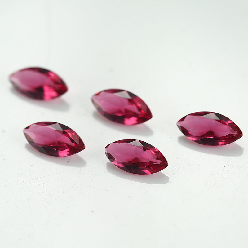 Size 3x6~8x16mm Marquise Cut Rose Red Glass Stone Loose Synthetic Gemstone for Jewelry