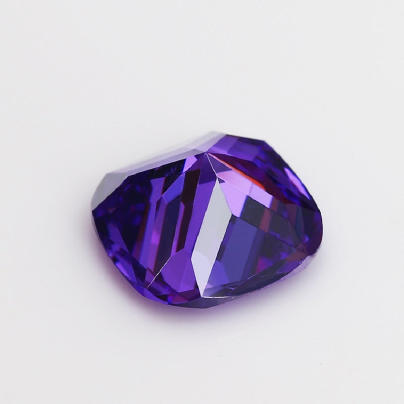 50pcs 4x4~10x10mm 5A Cushion Cut Violet CZ Stone Loose Cubic Zirconia Synthetic Gemstone for Jewelry