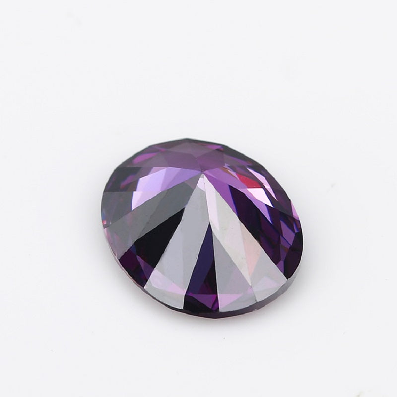 Size 2x3~13x18mm 5A Oval Cut Amethyst Color CZ Stone Loose Cubic Zirconia Synthetic Gemstone for Jewelry