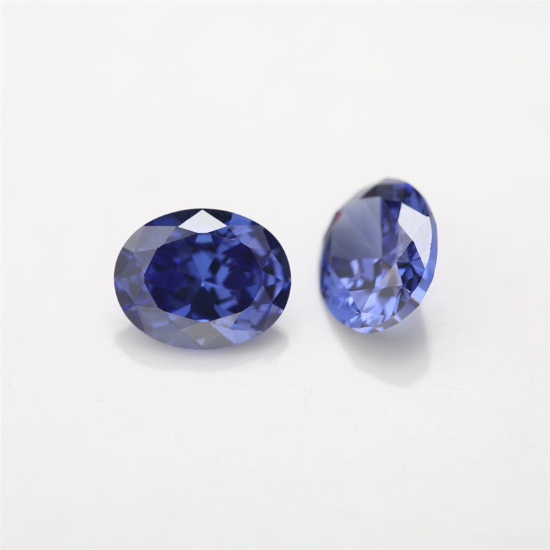 Size 3x5~10x12mm 5A Oval Cut Tanzanite Color CZ Stone Loose Cubic Zirconia Synthetic Gemstone for Jewelry