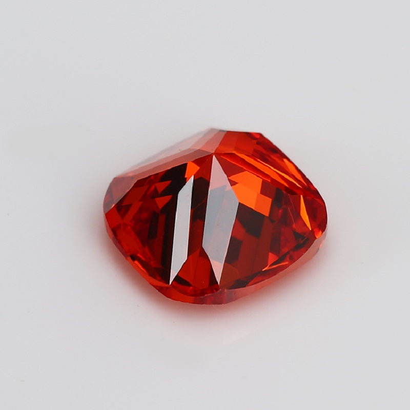 50pcs 4x4~10x10mm 5A Cushion Cut Orange CZ Stone Loose Cubic Zirconia Synthetic Gemstone for Jewelry